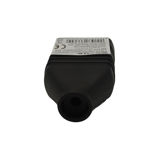 presa di sicurezza antischiacciamento 10/16a nera con uscita cavo ecova