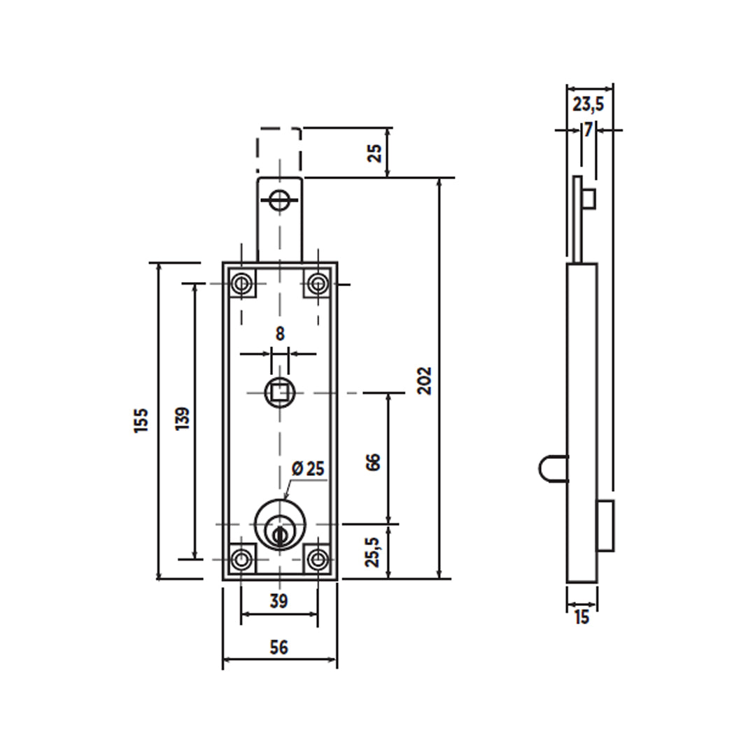 Serratura Centrale per Porte e Box Auto Basculanti Potent C-1640