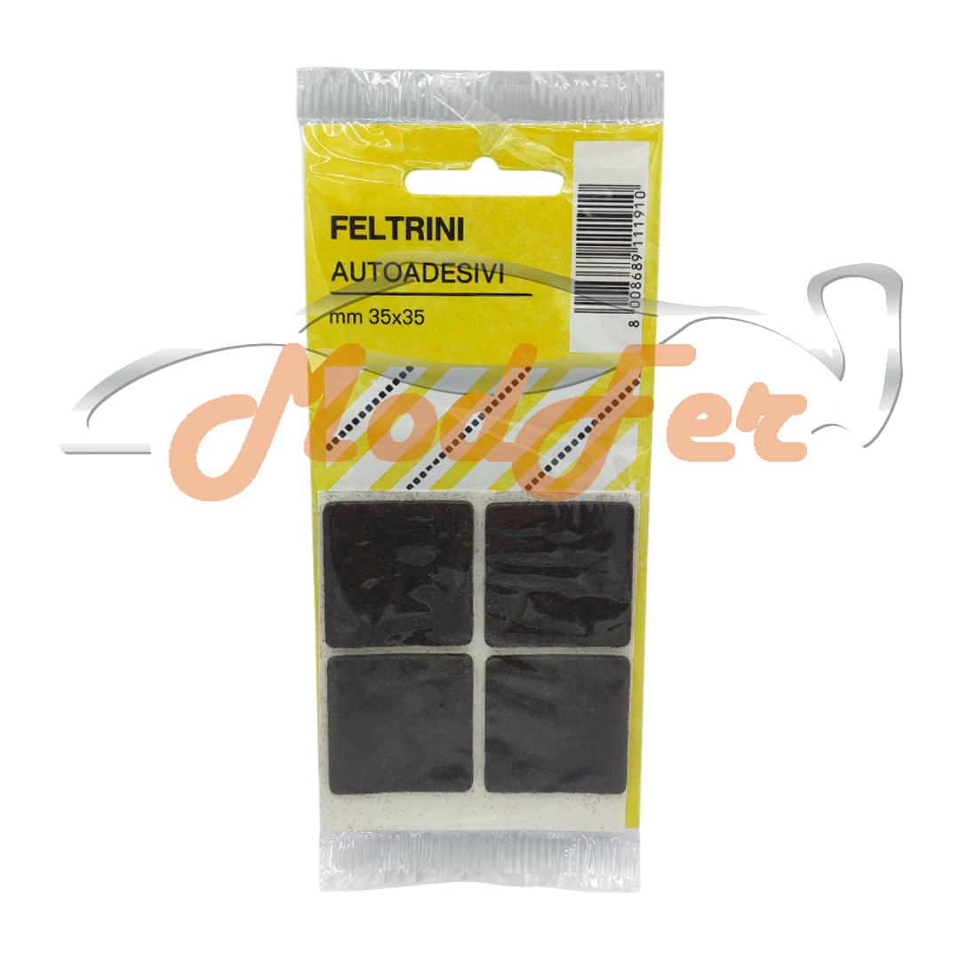 feltrini autoadesivi quadrati 35x35 marroni, proteggere pavimenti in legno, laminato, parquet, piastrelle, duemme