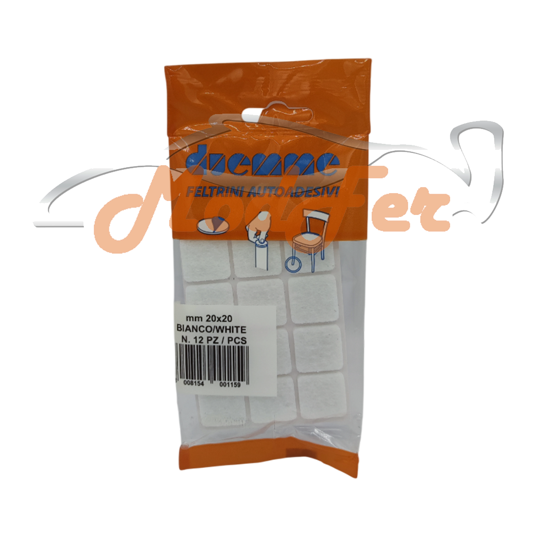 Foto feltrini adesivi rettangolari bianchi 20mm