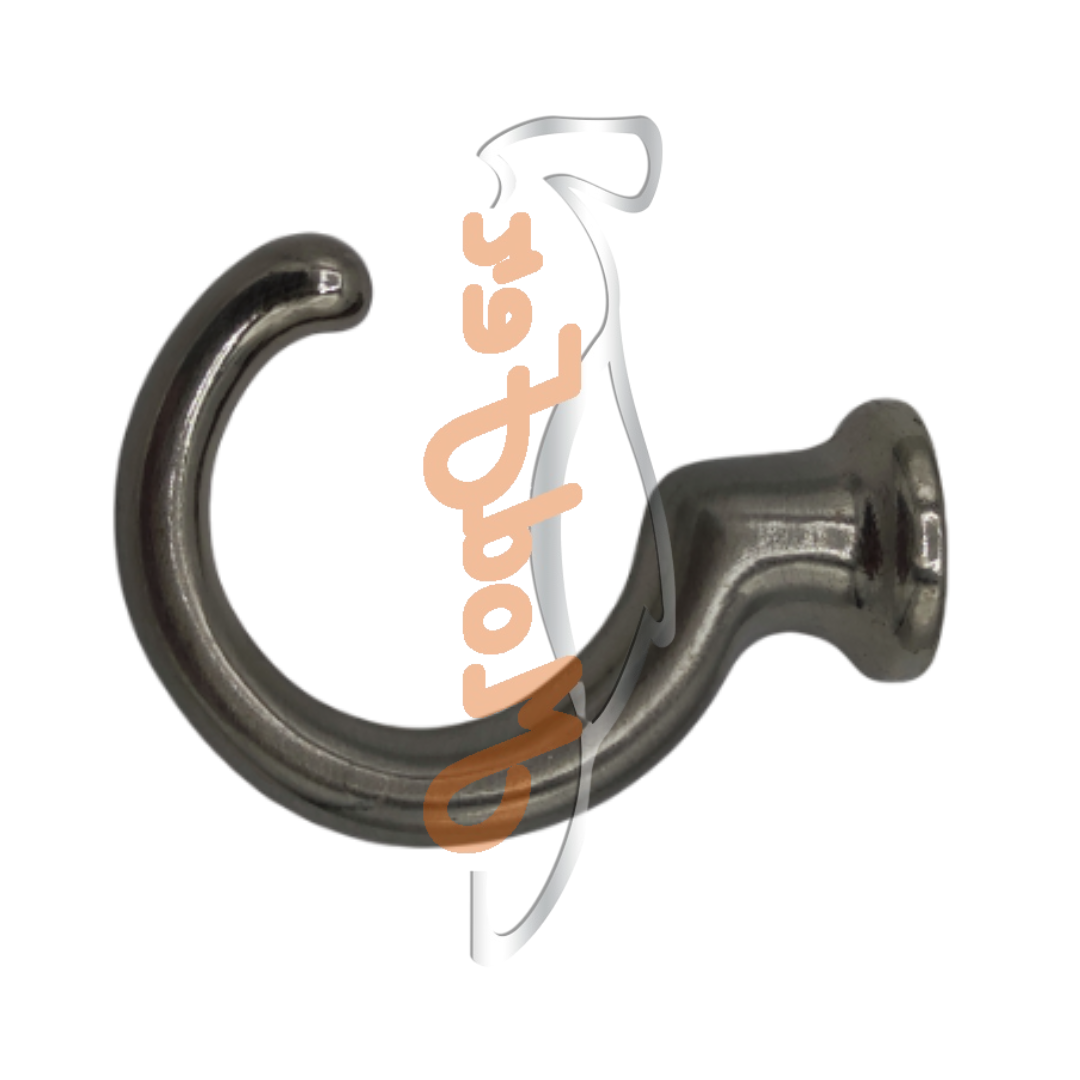 Gancio ferma tenda uncino zama nichelato satinato 40mm muro