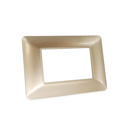 placca 3 moduli finitura champagne mapam elegante e raffinata per coprire interruttori compatibile con matix