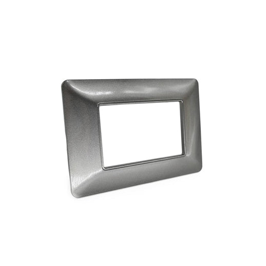 placca 3 moduli finitura grigio scuro mapam elegante e raffinata per coprire interruttori compatibile con matix