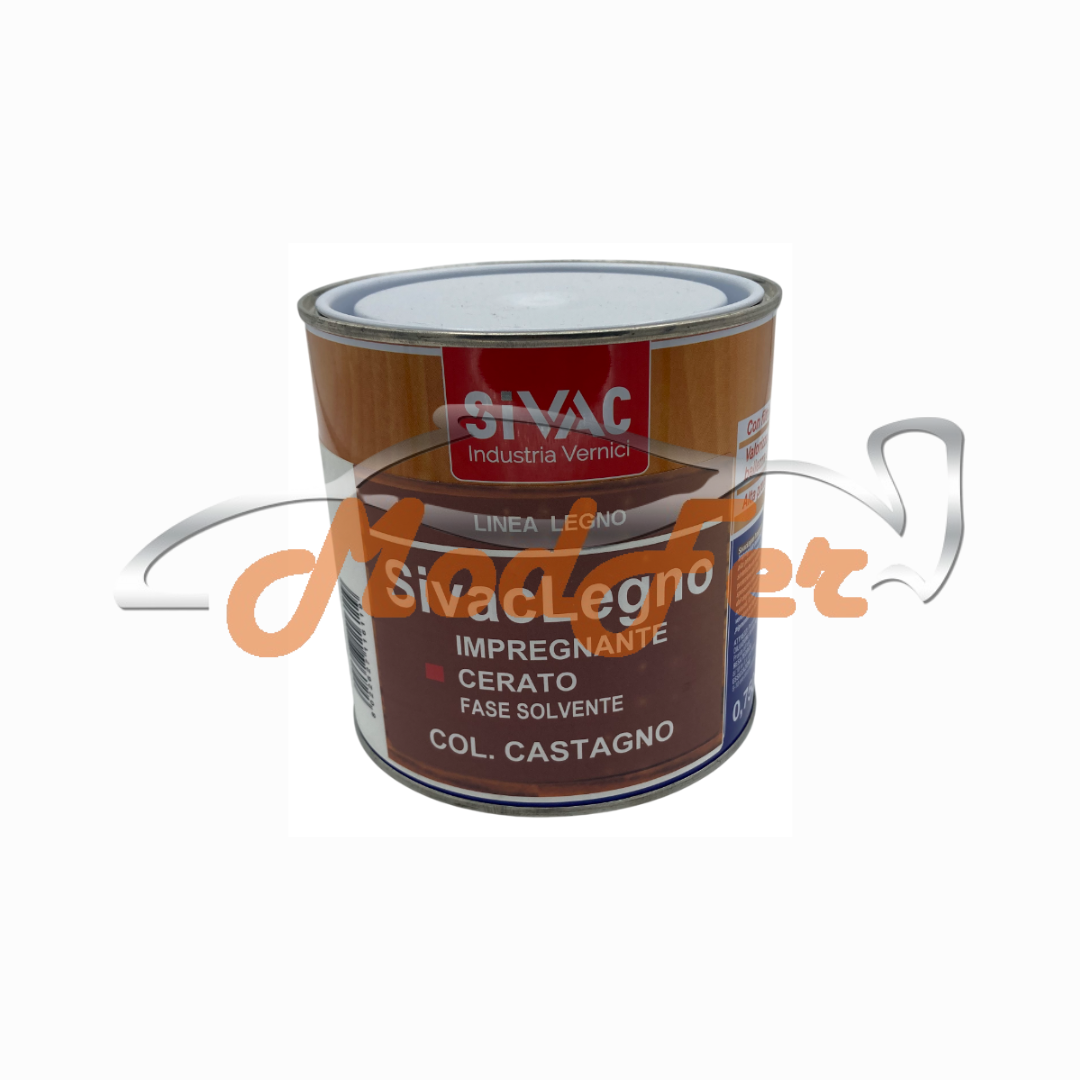 foto latta impregnante cerato protettivo per legno color castagno sivac leg050 ml 750