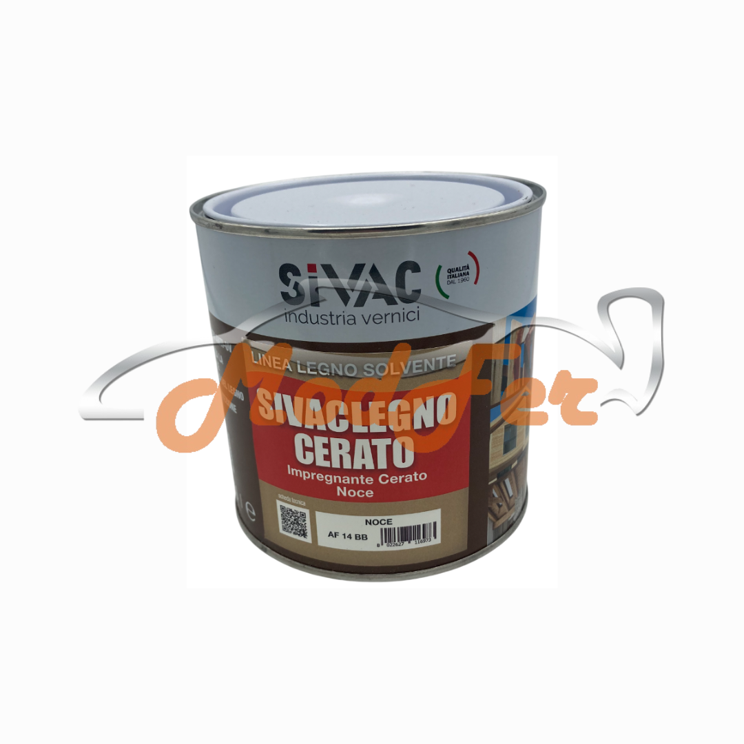 foto latta impregnante cerato protettivo per legno color noce sivac leg050 ml 750