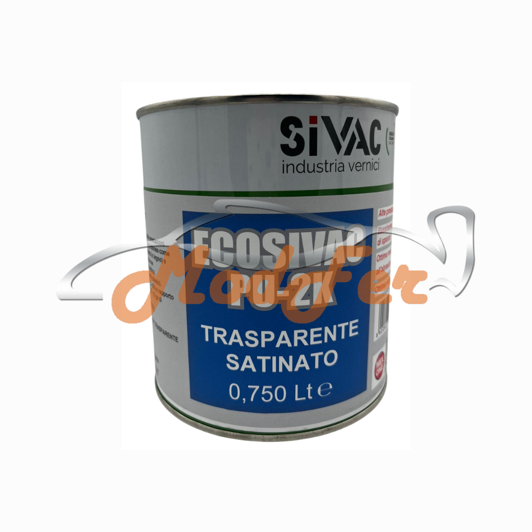 vernice bicomponente poliuretanica, trasparente satinato, resistente al graffio e blocking, per legno e pavimentazioni sivac pavpus750