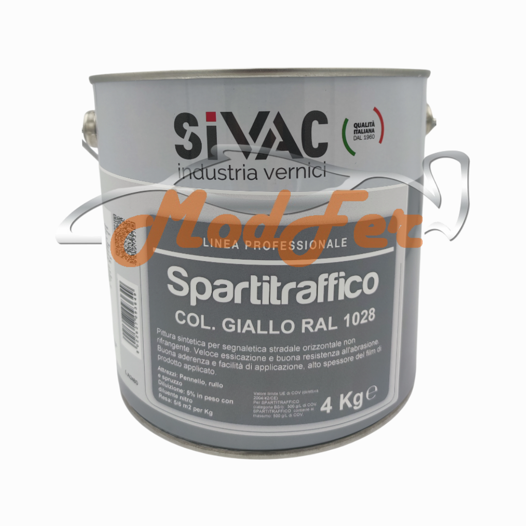 spartitraffico, pittura segnaletica gialla, resistente all'abrasione, sivac spa030