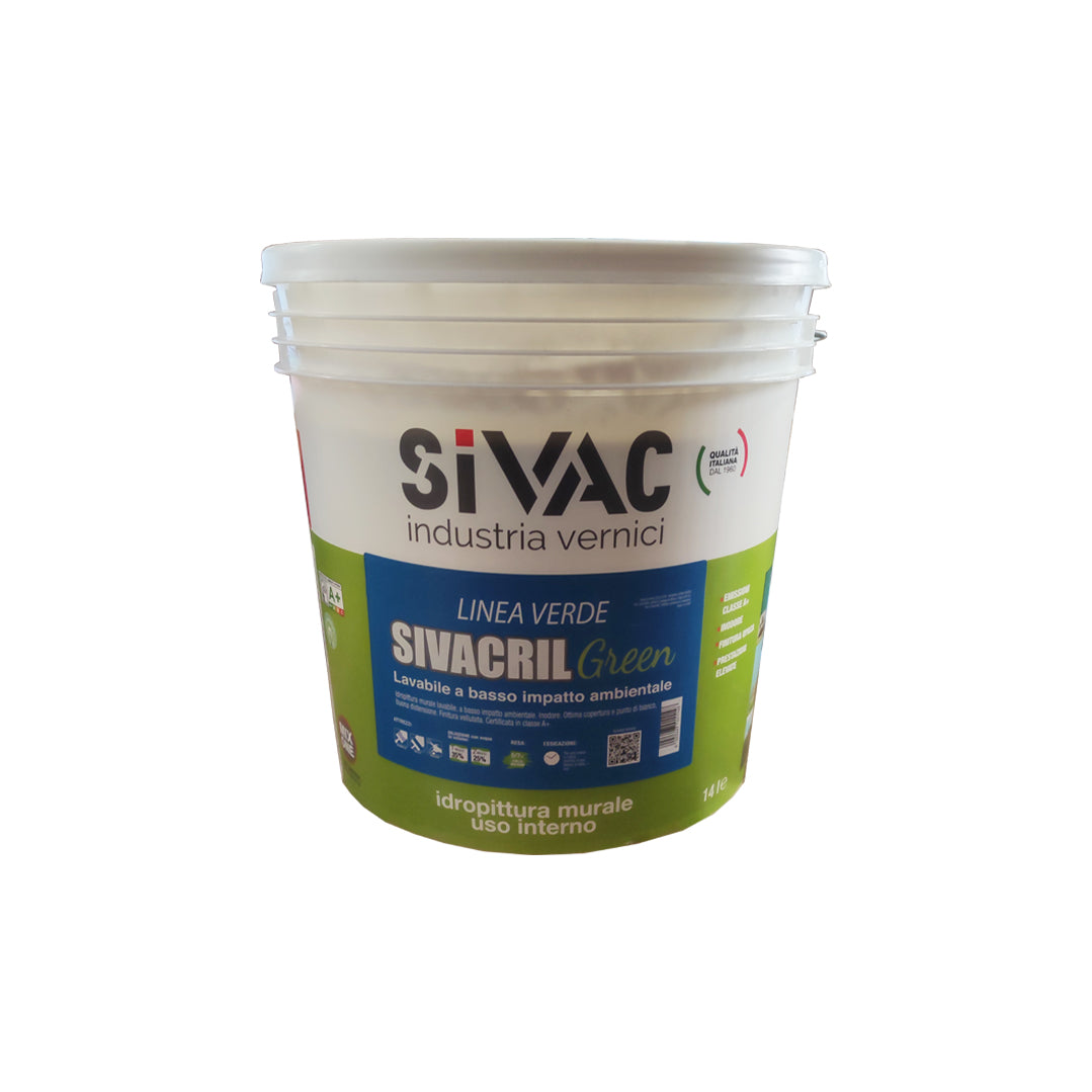 Idropittura Murale Ecologica Classe A+ Sivacril Green LT.14 SiVAC