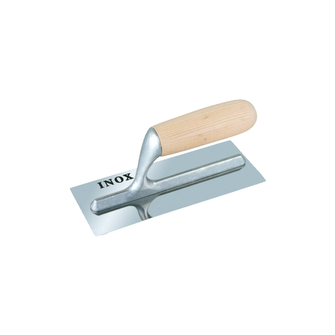 rattone per rasatura stuccatura acciaio inox 280x120mm angoli retti lama trapezoidale manico legno Z311 Mito Cinquestelle