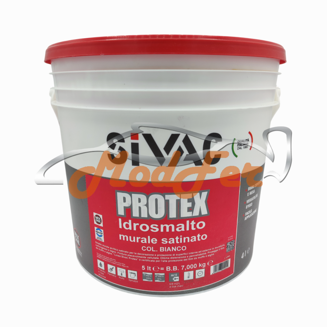 idrosmalto murale satinato bianco sivac muf020/005