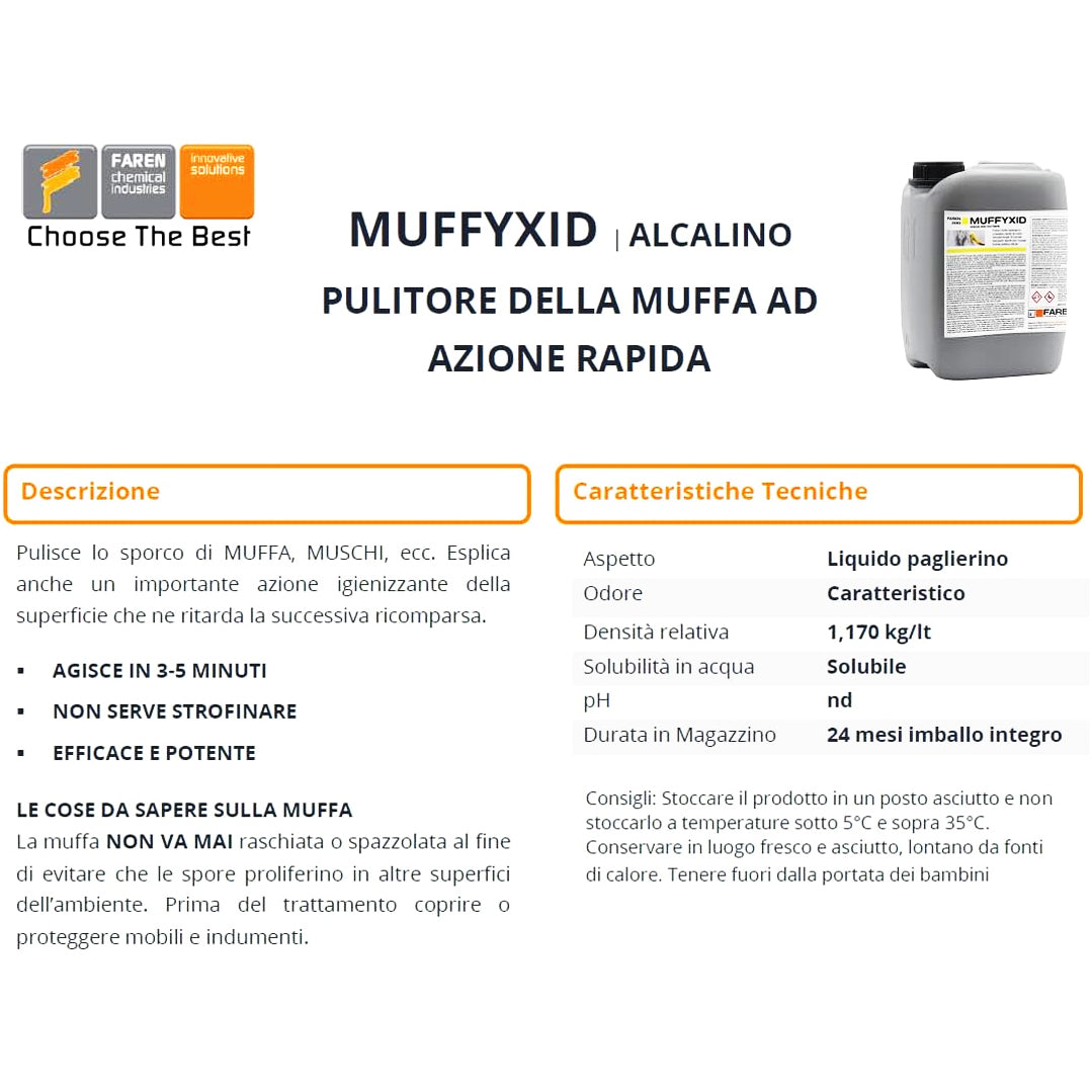 Applicazione Muffyxid Faren su muri con muffa, muschi e alghe per igienizzazione rapida di bagni, cantine e sottoscale