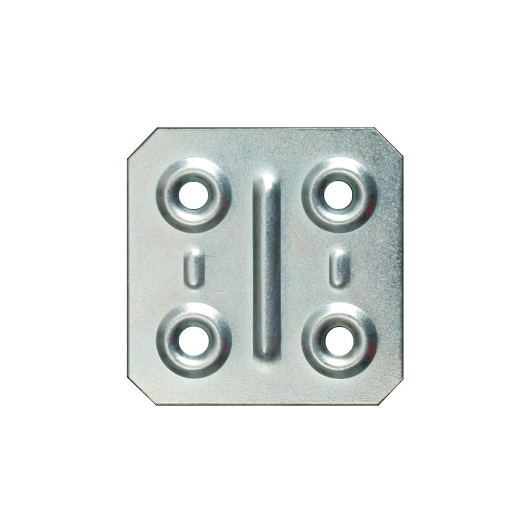 Piastrina quadrata zincata Sipa MM.40x40 spessore MM.1 per fissaggio e rinforzo di mobili e telai in legno