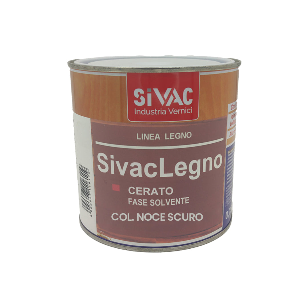 Pittura satinata noce scuro cerata per legno 750ml Sivaclegno SiVAC – alchidica-uretanica, resistente UV, uso interno ed esterno