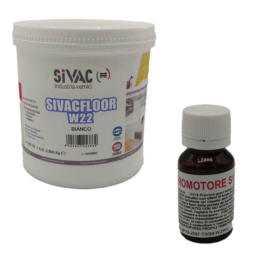 Kit promotore di adesione S100 + Sivacfloor W22 SiVAC – rivestimento impermeabile monocomponente per pavimenti e pareti