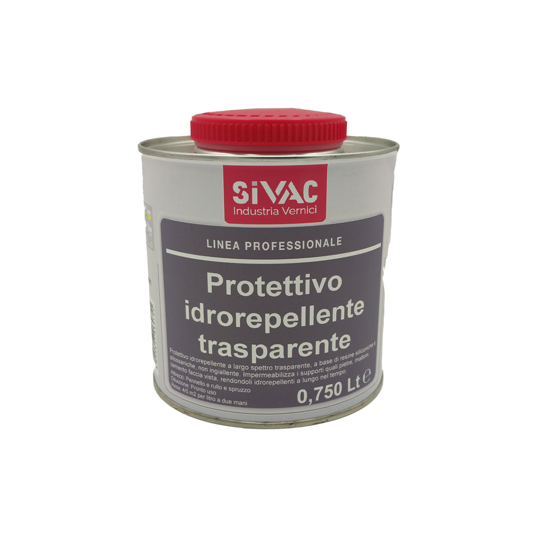 Protettivo idrorepellente trasparente SiVAC 750 ml resine siliconiche e silossaniche non ingiallente resa 4-5 m²/l per pietra mattoni e cemento faccia vista interni ed esterni
