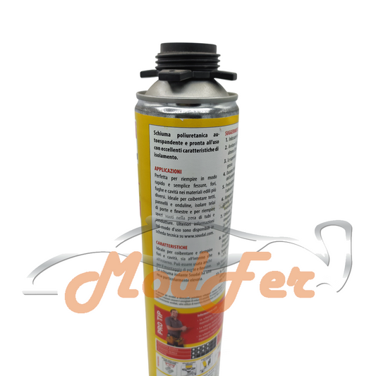 schiuma poliuretanica montaggio e isolamento soudal 750 ml
