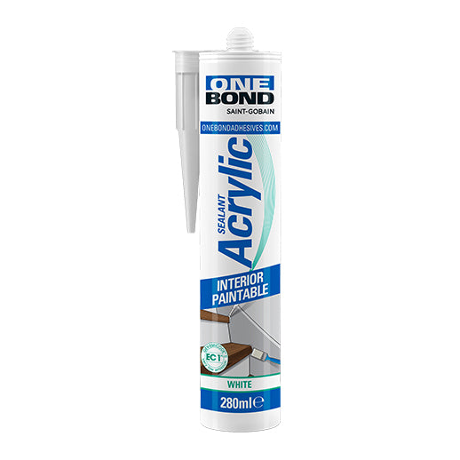 Sigillante acrilico bianco OneBond da 280 ml per interni, stucco sigillante per fughe e crepe
