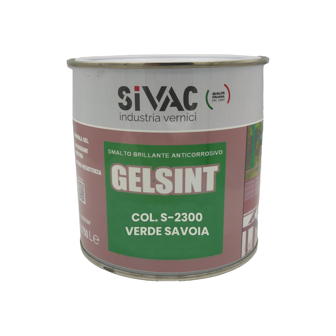 Smalto gel antiruggine Verde Savoia 750ml Gelsint SiVAC – finitura lucida per ferro, legno e muratura
