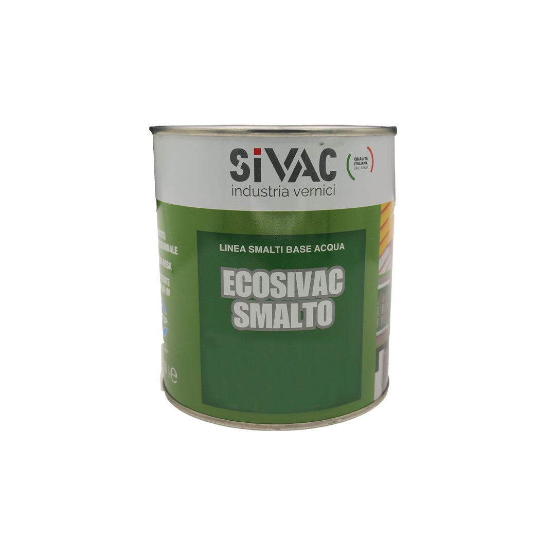 Smalto nero opaco acrilico all'acqua Ecosivac SiVAC 750 ml non ingiallente resistente UV resa 8-10 m²/l per legno ferro PVC intonaci e cartongesso interni ed esterni