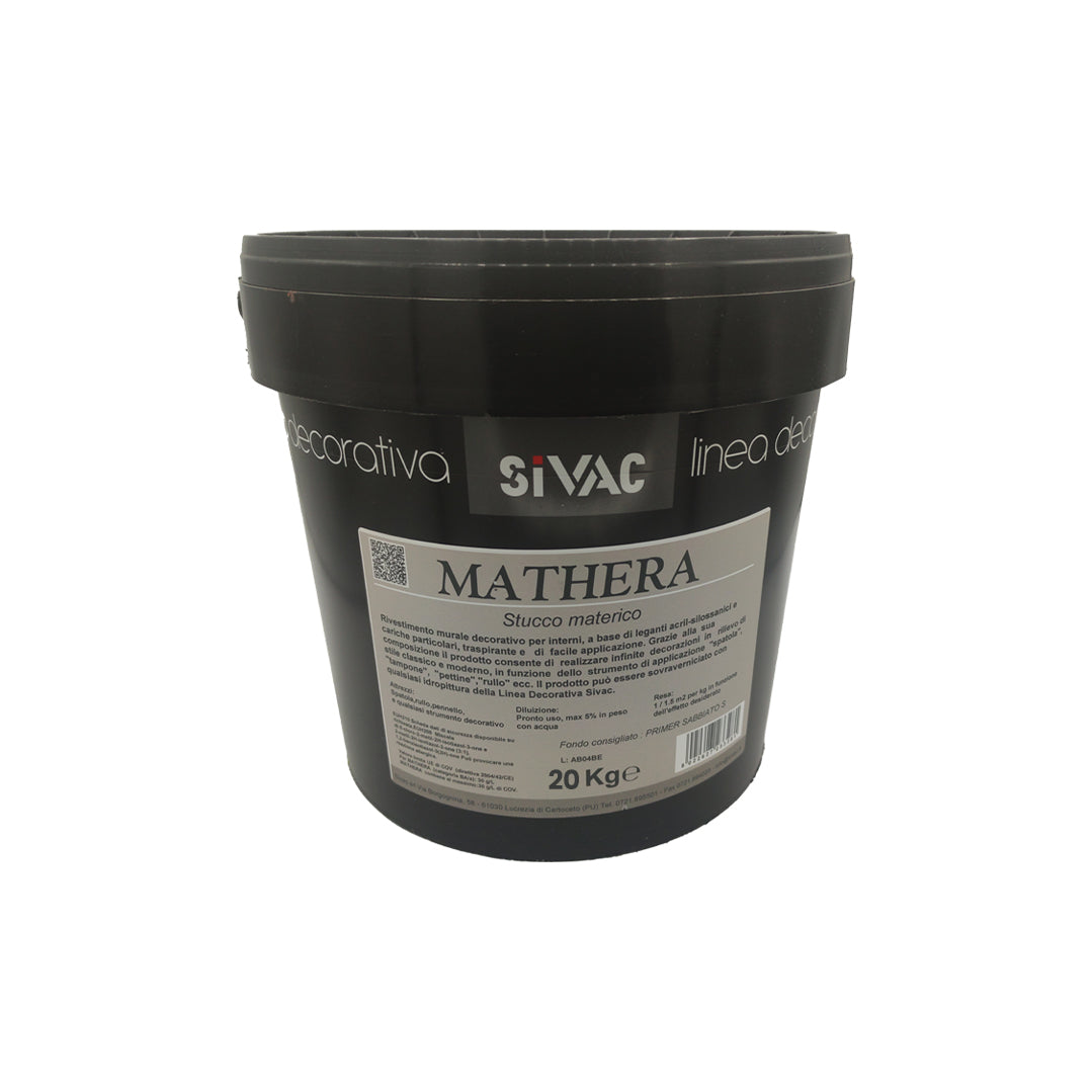 Stucco materico decorativo per interni 20kg Mathera SiVAC – effetti in rilievo classici e moderni, sovraverniciabile
