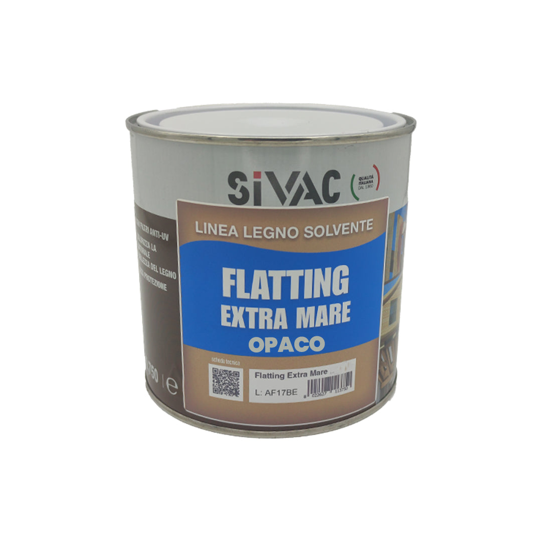 Vernice marina trasparente finitura opaca 750ml Flatting Extra Mare SiVAC – resine alchidiche uretanizzate, resistente UV e umidità salina