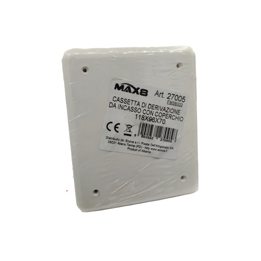 Cassetta Derivazione da Incasso con Coperchio IP40 MAX8 Ecova