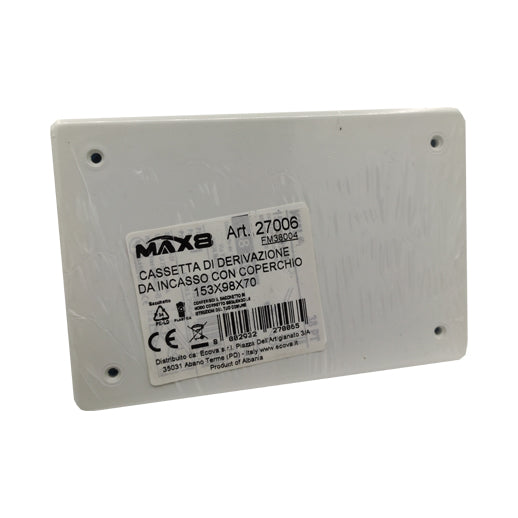 Cassetta Derivazione da Incasso con Coperchio IP40 MAX8 Ecova
