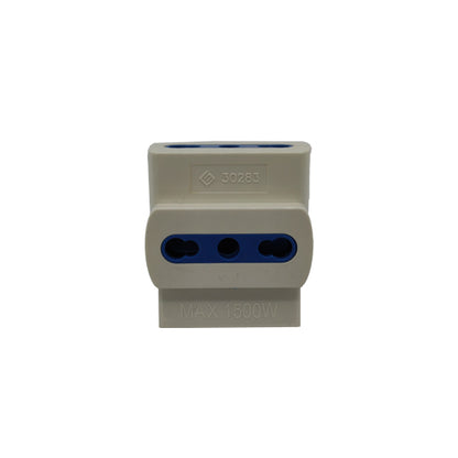 adattatore con 3 prese e spina 16a bianco ecova
