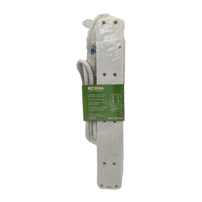 ciabatta multipresa elettrica con cavo 1,5 metri adatta per tutte le spine con spina 16a e interruttore on/off protezione bambini max 3500w bianca ecova
