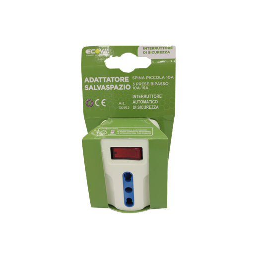 multipresa con protezione sovraccarico 10/16a bianco ecova