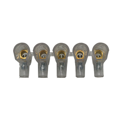 morsetto volante per cavi elettrici striscia 5 pezzi con connettore da 4 mm quadri trasparente ecova