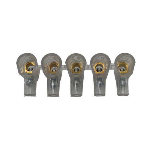 morsetto volante per cavi elettrici striscia 5 pezzi con connettore da 4 mm quadri trasparente ecova