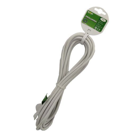 prolunga lineare con spina 10a uscita cavo 90 gradi e presa 10a max 2300w bianca ecova