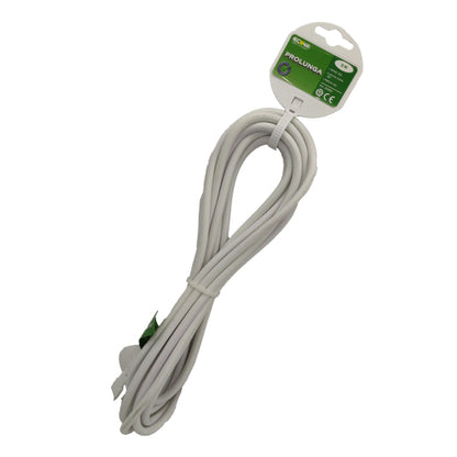 prolunga lineare con spina 10a uscita cavo 90 gradi e presa 10a max 2300w bianca ecova