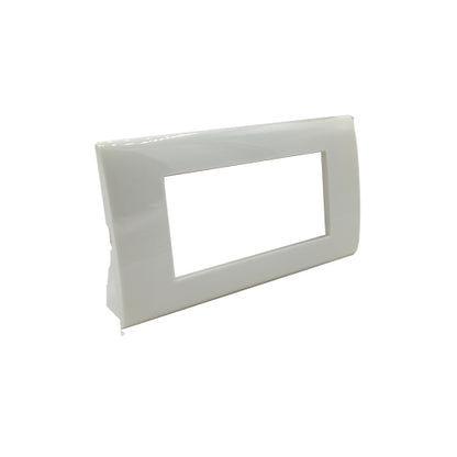 placca 4 moduli bianca max8 ecova elegante e raffinata per coprire interruttori 