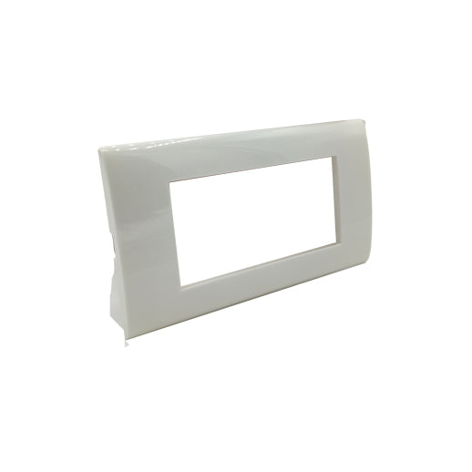 placca 4 moduli bianca max8 ecova elegante e raffinata per coprire interruttori 