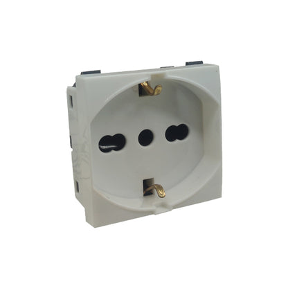 presa universale 16A 250V con alveoli protettivi contro danni accidentali e protezione bambini max8 ecova 83514