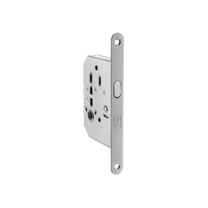Serratura cromata satinata bordo tondo entrata 50mm per porte in legno Bonaiti 4006105087