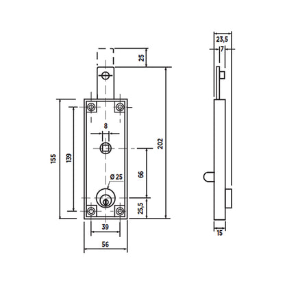 Serratura Centrale per Porte e Box Auto Basculanti Potent C-1640
