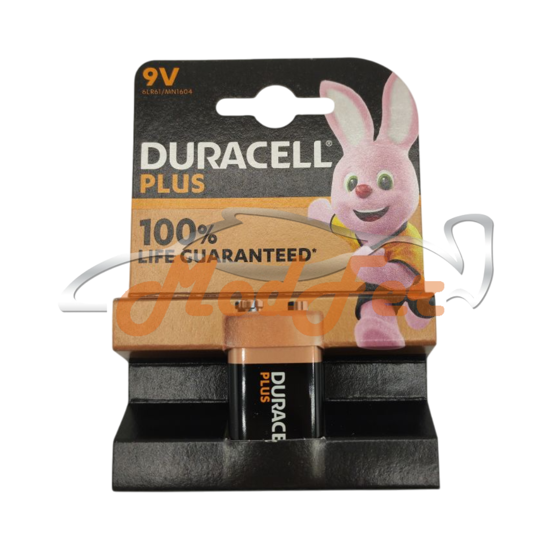 batteria monouso duracell, 9v, alcalina, duracell plus