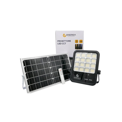 Faro Solare LED 150W Con Pannello Fotovoltaico 15W