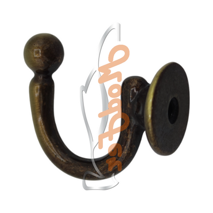 Gancio ferma tenda uncino zama bronzato 50mm montaggio muro