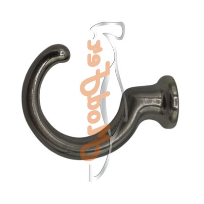 Gancio ferma tenda uncino zama nichelato satinato 40mm muro