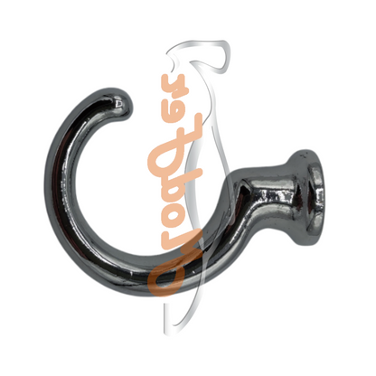 Gancio ferma tenda uncino zama cromato 40mm fissaggio parete