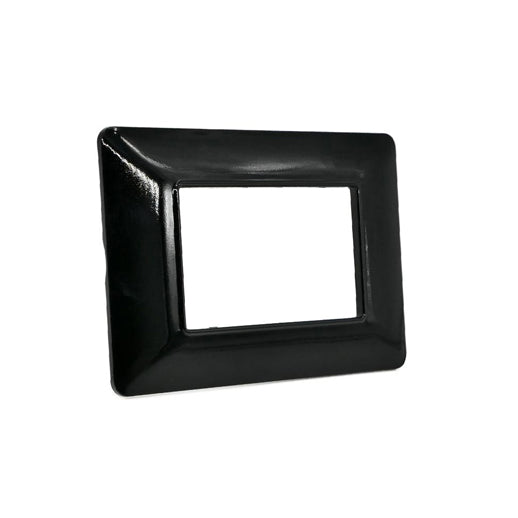 placca 3 moduli nera mapam elegante e raffinata per coprire interruttori compatibile con matix
