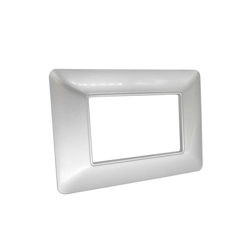 placca 3 moduli argento mapam elegante e raffinata per coprire interruttori compatibile con matix