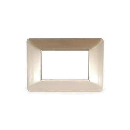 placca 3 moduli finitura champagne in tecnopolimero mapam t3 simil matix