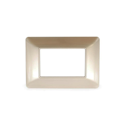 placca 3 moduli finitura champagne in tecnopolimero mapam t3 simil matix