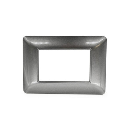 placca 3 moduli finitura grigio scuro in tecnopolimero mapam t3 simil matix