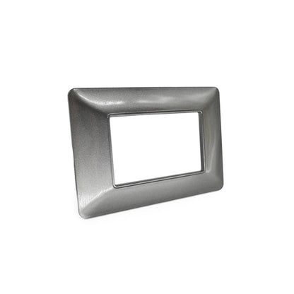 placca 3 moduli finitura grigio scuro mapam elegante e raffinata per coprire interruttori compatibile con matix